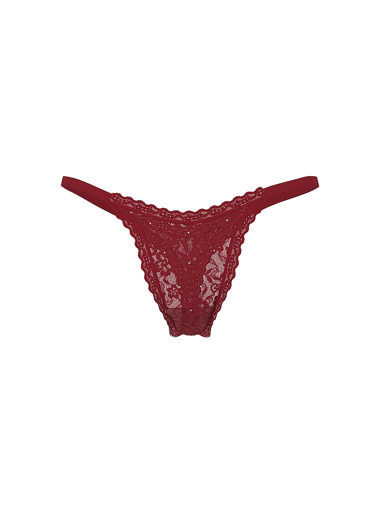 Stringi koronkowe z cekinami Lacie Sparkle. Produkt ma kolor czerwony i pochodzi z kolekcji Lacie. 