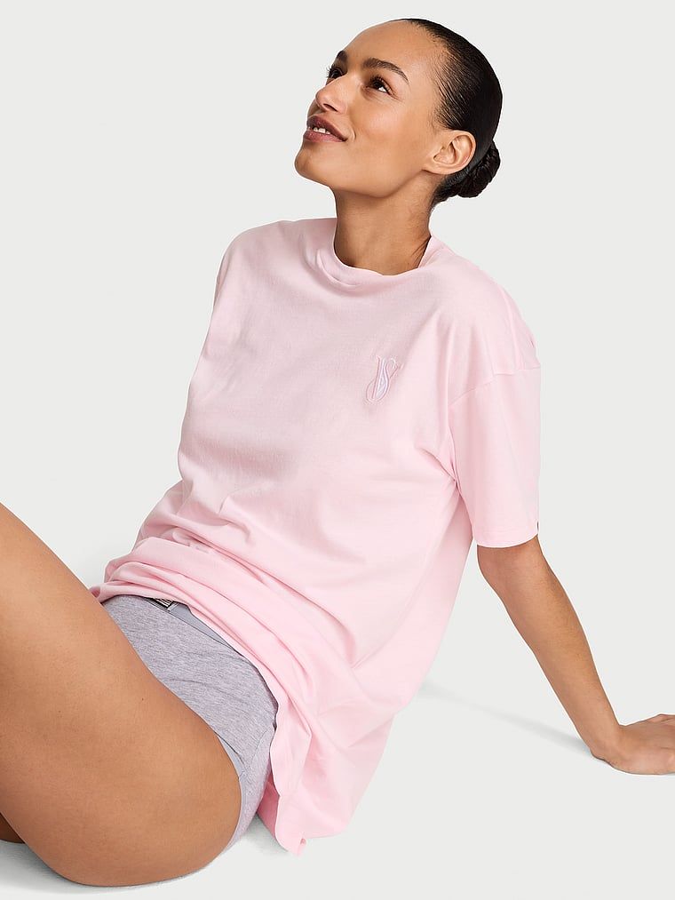 Victoria's Secret T-shirt bawełniany do spania oversize