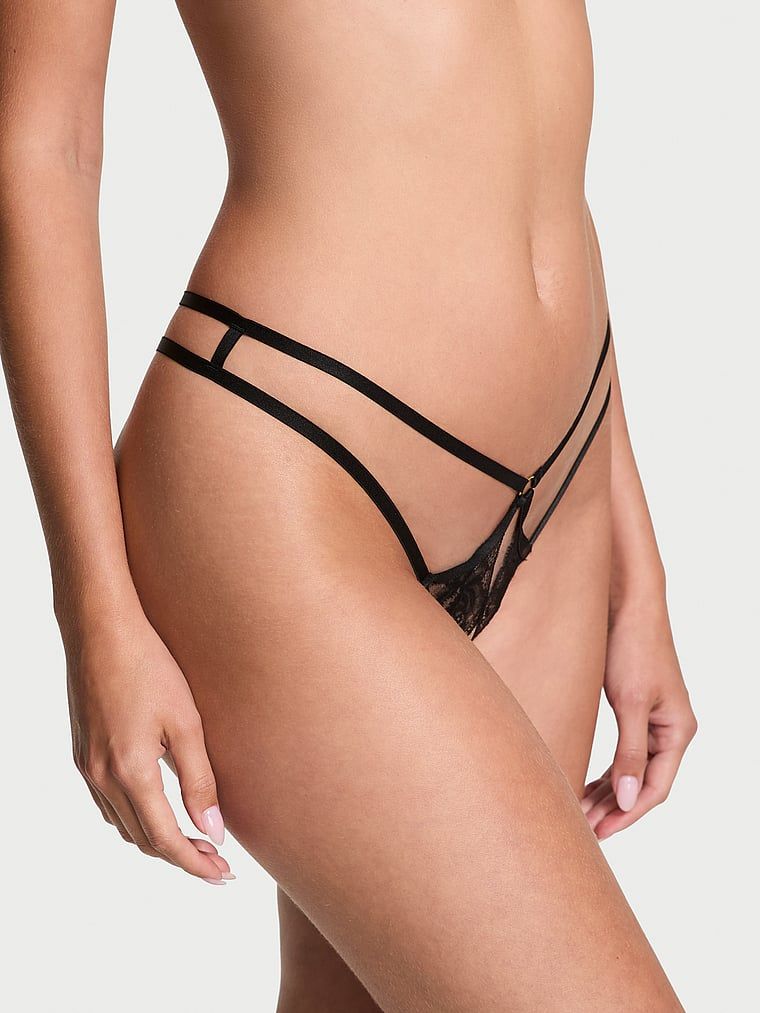 Very Sexy Stringi koronkowe bez kroku Rose Lace