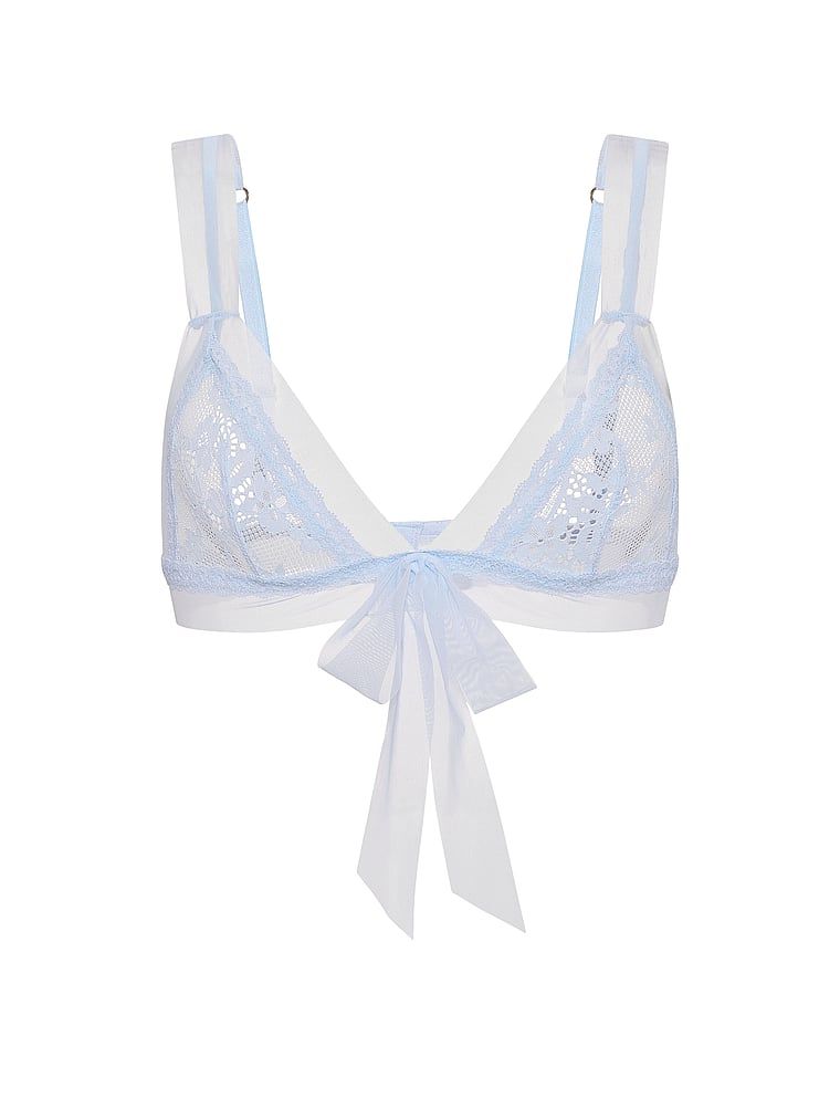 Biustonosz braletka z koronki i siateczki Lace Mesh. Produkt ma kolor niebieski i pochodzi z kolekcji Dream Angels. 