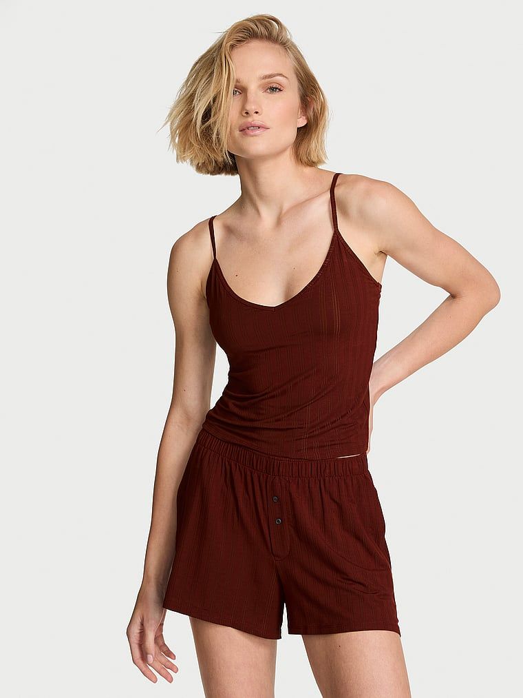 Victoria's Secret Zestaw do spania z modalu - top na ramiączkach i szorty SoSoft