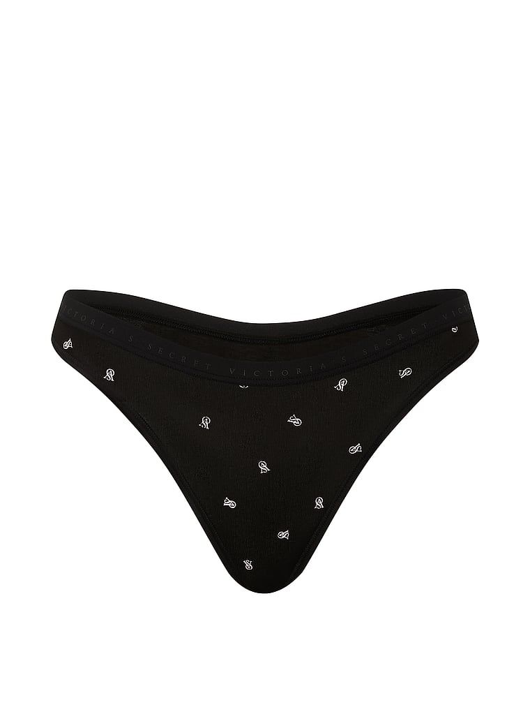 Stringi bawełniane High-Leg Scoop. Produkt ma kolor wzorzysty i pochodzi z kolekcji Victoria's Secret. 
