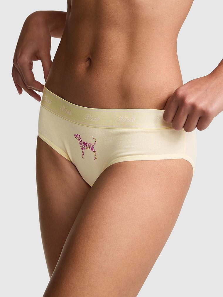 Bawełniane majtki hiphugger z logo