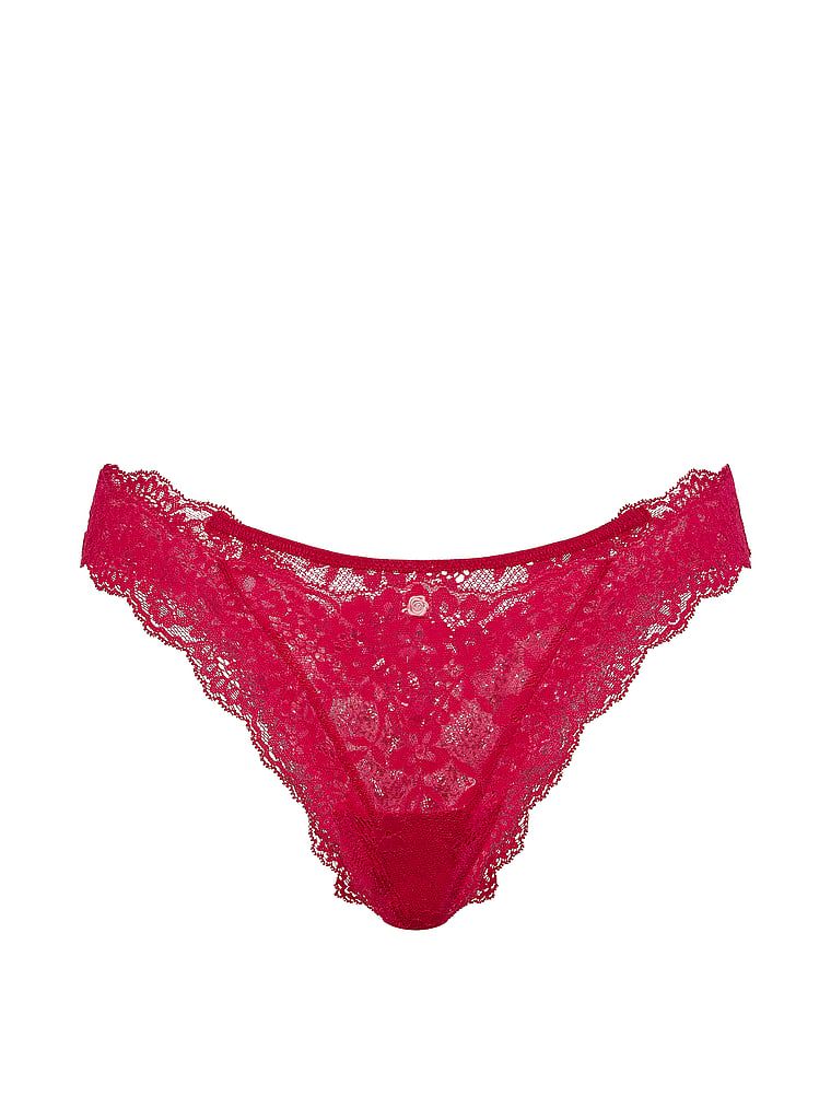 Majtki brazyliany koronkowe Brazilian. Produkt ma kolor różowy i pochodzi z kolekcji Dream Angels. 