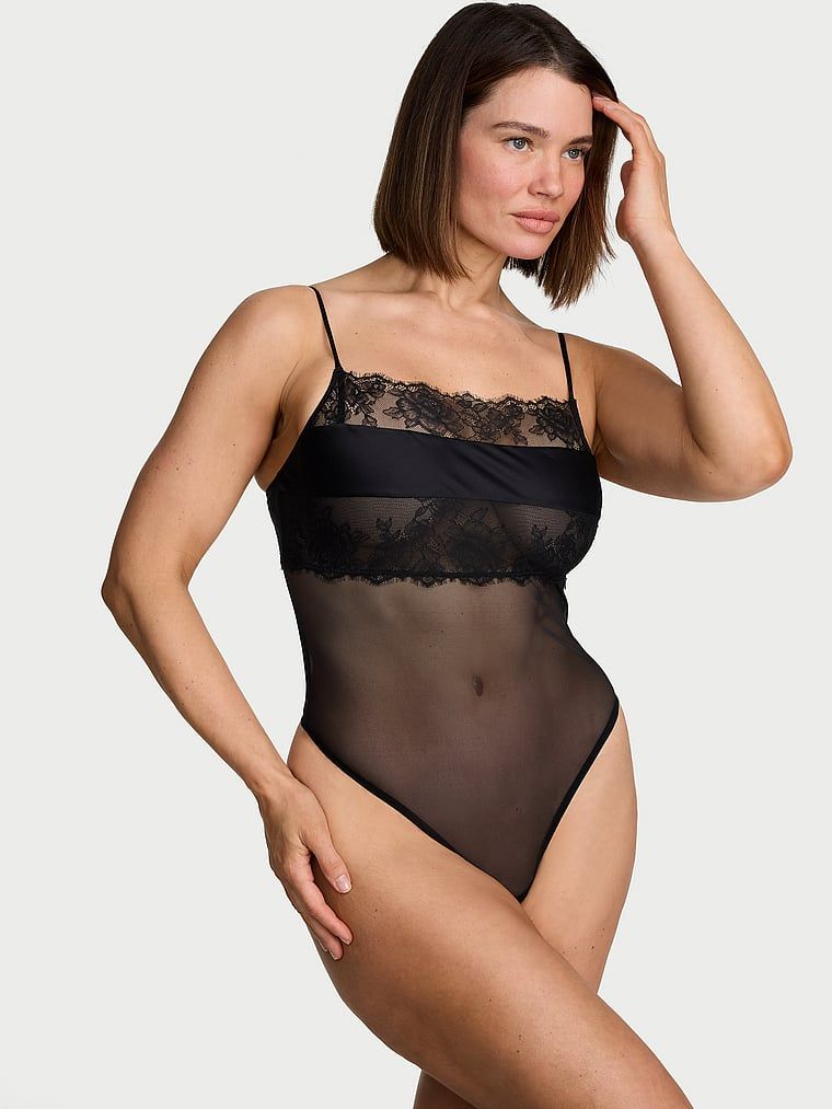 Very Sexy Body z siateczki i koronki Rose Lace & Mesh