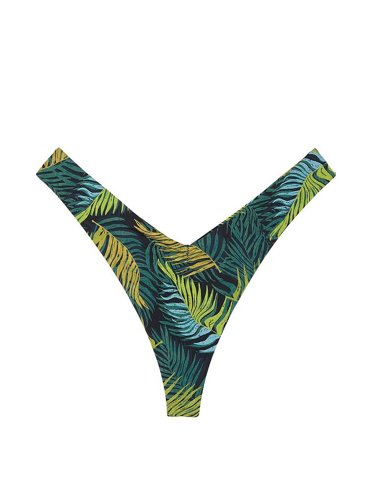 Dół od bikini stringi Essential Cinched. Produkt jest wzorzysty i pochodzi z kolekcji Victoria's Secret Swim. 