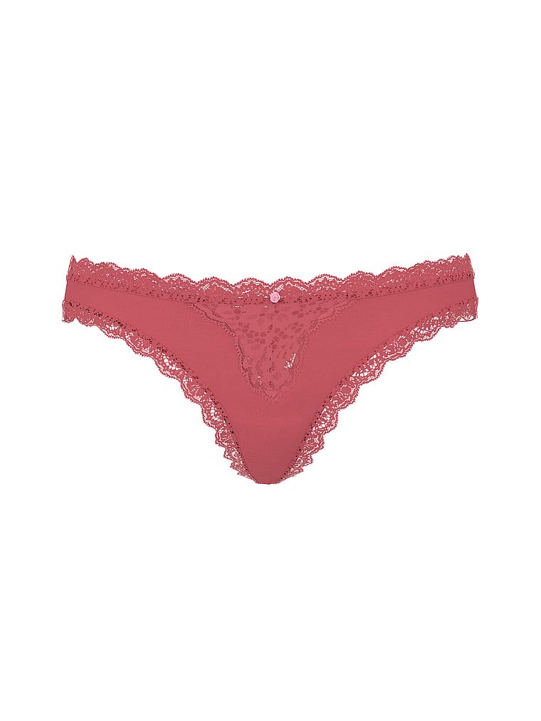 Stringi z koronką Lace Trim. Produkt ma kolor różowy i pochodzi z kolekcji Dream Angels. 