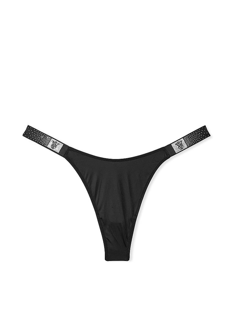 Stringi z błyszczącymi paseczkami Scattered Shine Strap. Produkt ma kolor czarny i pochodzi z kolekcji Very Sexy. 