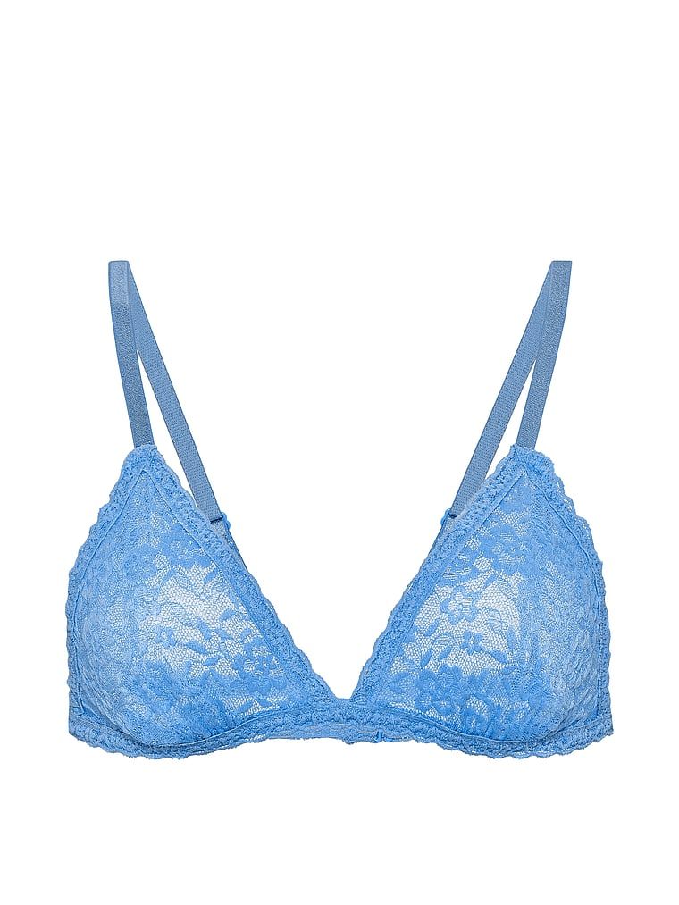 Biustonosz nieusztywniany braletka koronkowy. Produkt ma kolor niebieski i pochodzi z kolekcji Victoria's Secret. 