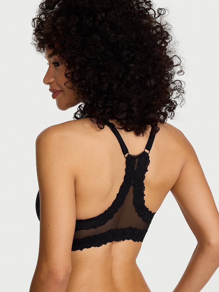 Body by Victoria Biustonosz lekko uszytywniany zapinany z przodu z koronką na plecach Racerback Demi