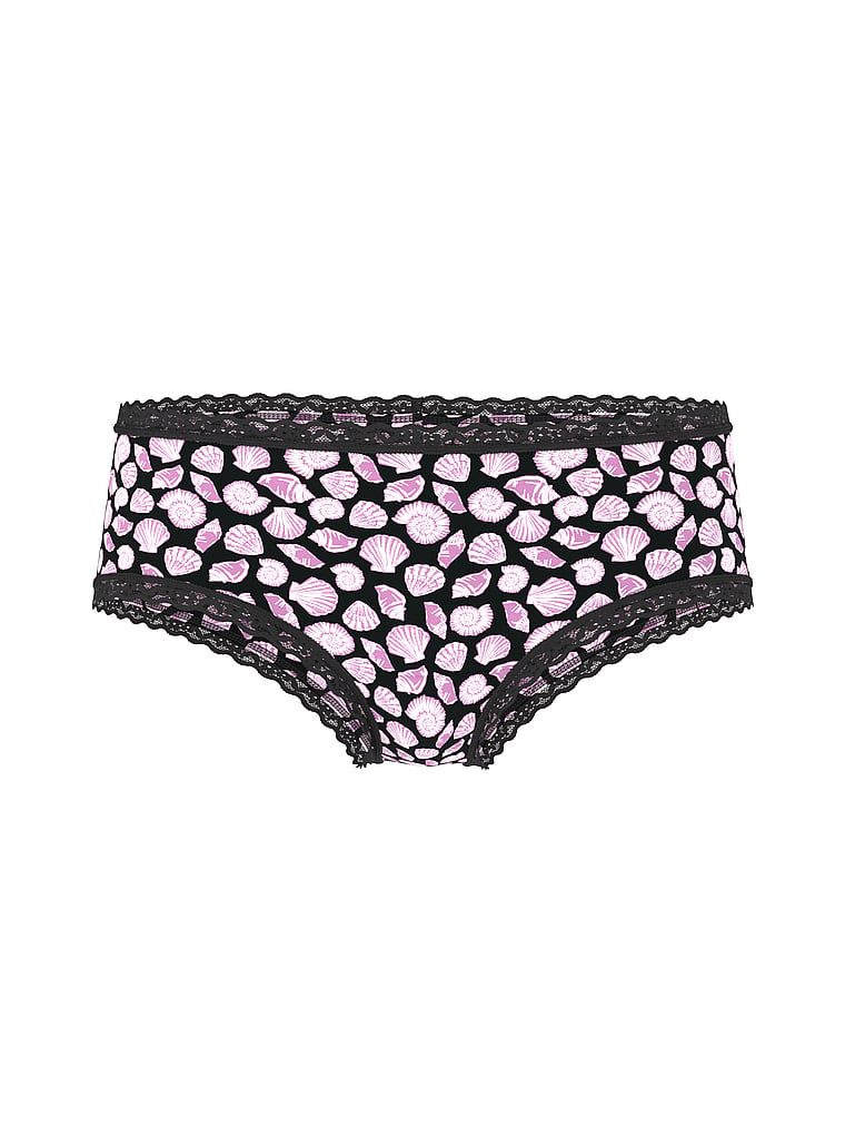 Majtki bawełniane z koronką na krawędziach Lace-Waist Cheeky. Produkt jest wzorzysty i pochodzi z kolekcji Lacie. 