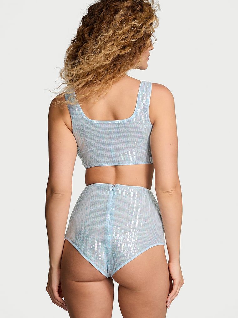 トップス SECRET Victoria's Secret Zestaw cekinowy - top i szorty Light Blue