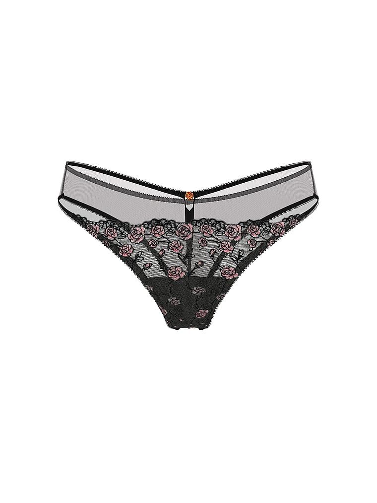Majtki z siateczki Tease Rose Cheeky. Produkt jest wzorzysty i pochodzi z kolekcji Victoria's Secret. 