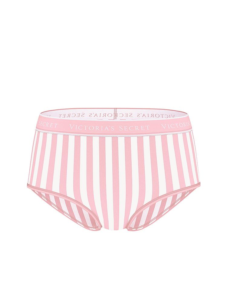 Majtki bawełniane figi z logo marki z wysokim stanem. Produkt ma wzór w paski i pochodzi z kolekcji Cotton. 