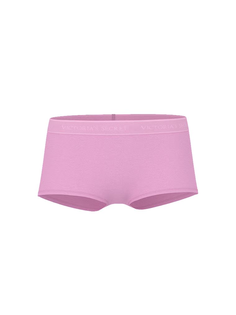 Cotton Majtki szorty bawełniane z logo w talii Boyshort