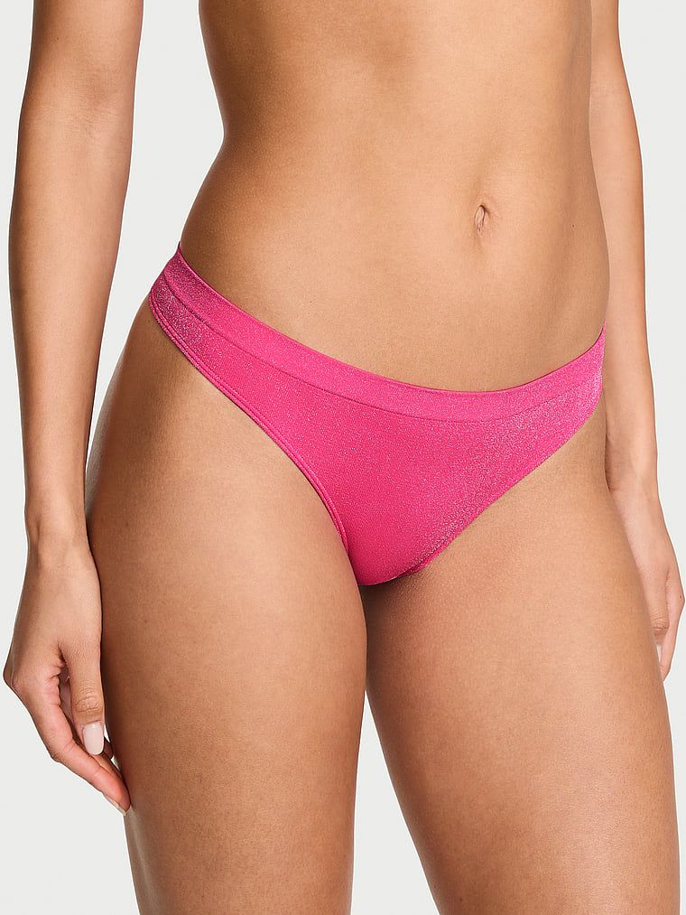 Seamless Stringi z błyszczącego materiału Shimmer