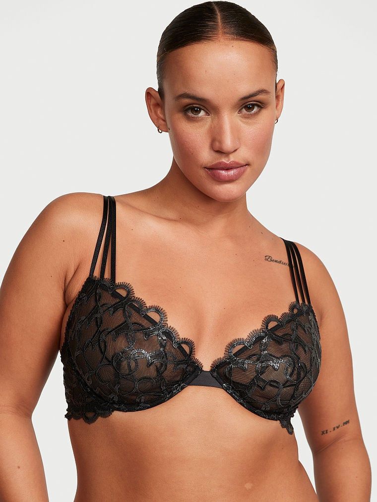 Very Sexy Biustonosz nieusztywniany Shimmer Heart Embroidery Demi