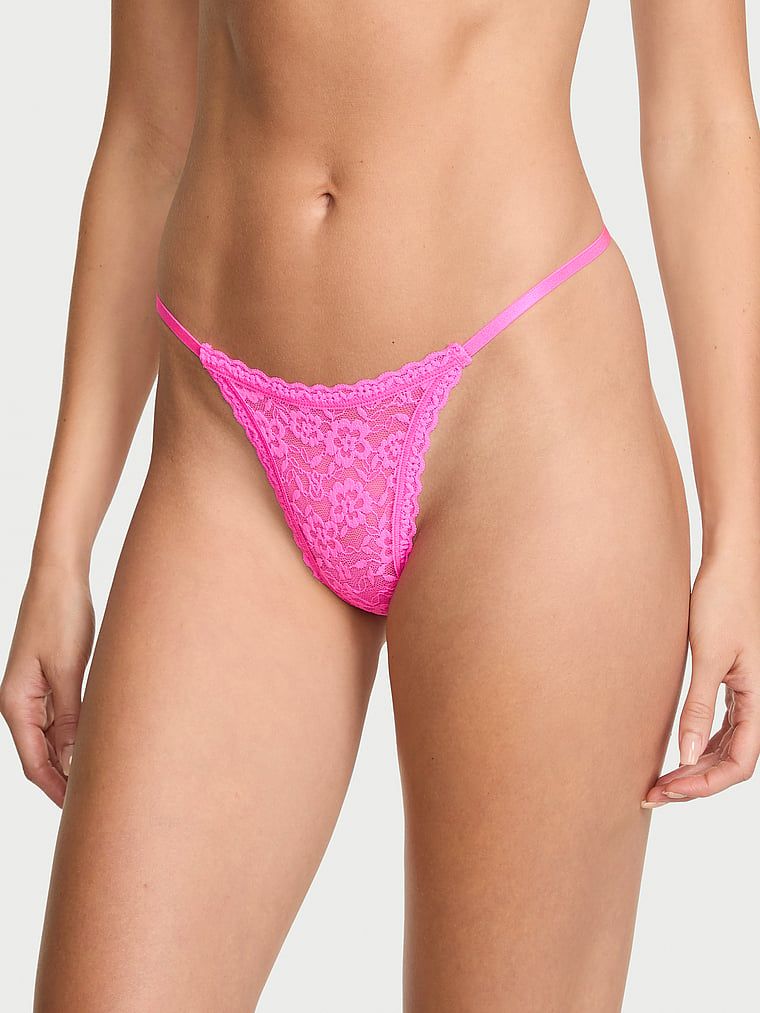 Stringi koronkowe Lace. Produkt ma kolor różowy i pochodzi z kolekcji Lacie. 