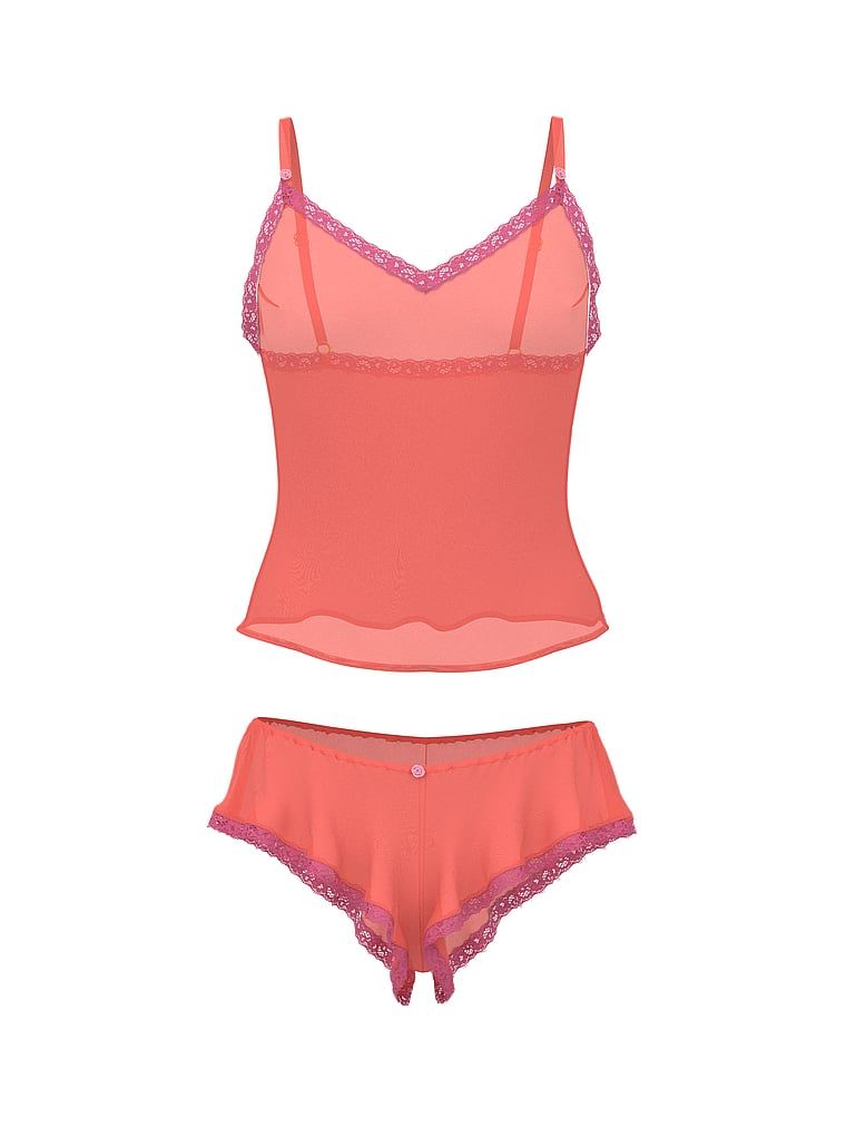 Dream Angels Zestaw do spania z szyfonu - top i szorty