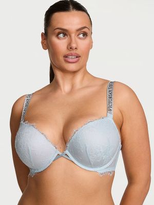Very Sexy Biustonosz push-up koronkowy powiększający o 2 rozmiary Bombshell Shine Strap