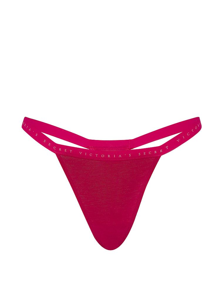 Stringi bawełniane Stretch Cotton. Produkt ma kolor różowy i pochodzi z kolekcji Victoria's Secret. 