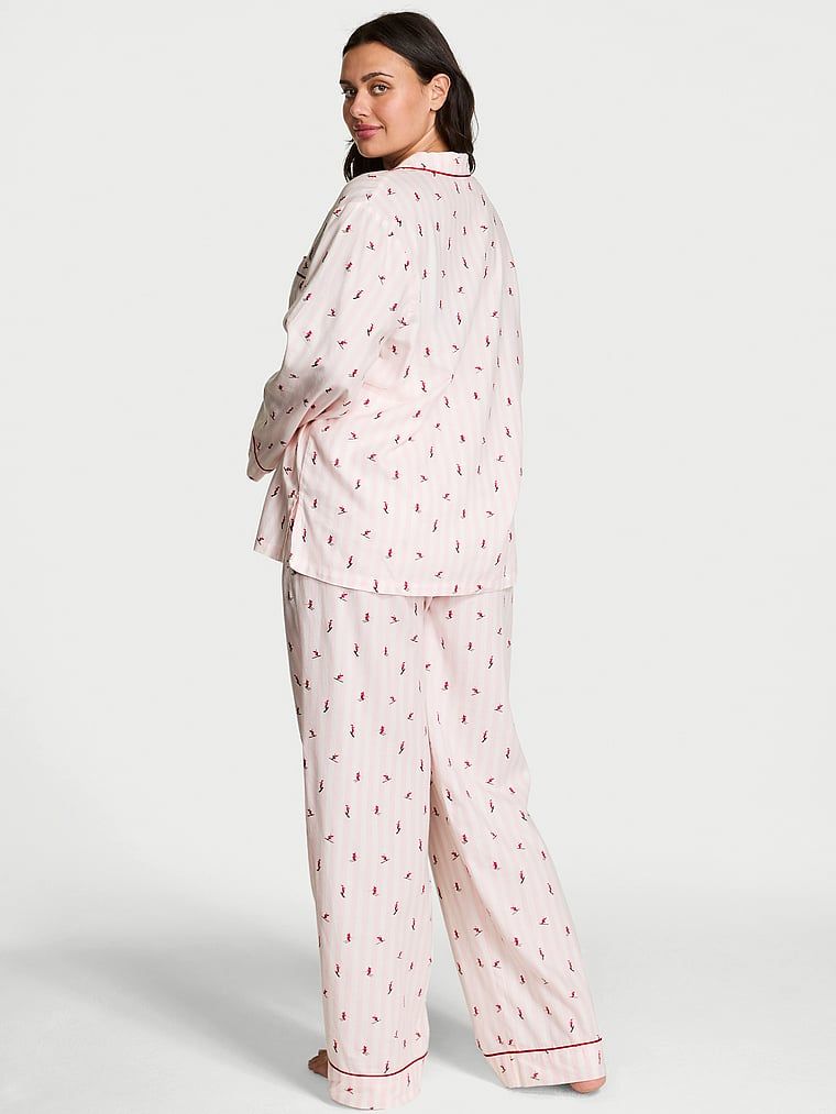 Flanelowa piżama z długimi spodniami. Produkt jest wzorzysty i pochodzi z kolekcji Victoria's Secret. 
