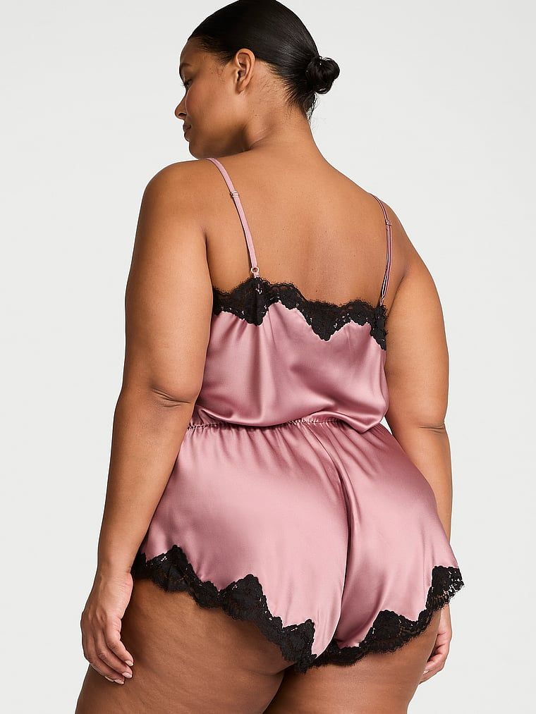 Dream Angels Kombinezon satynowy do spania Lace-Trim