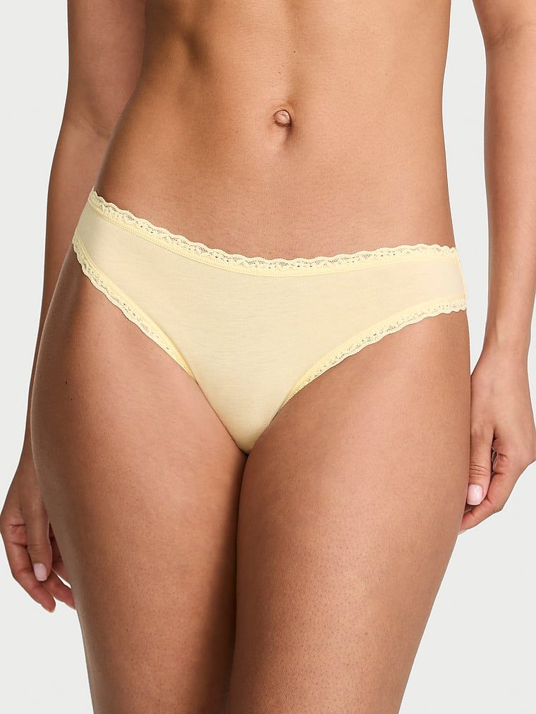Lace Trim Majtki bawełniane z koronką Lace-Trim Bikini