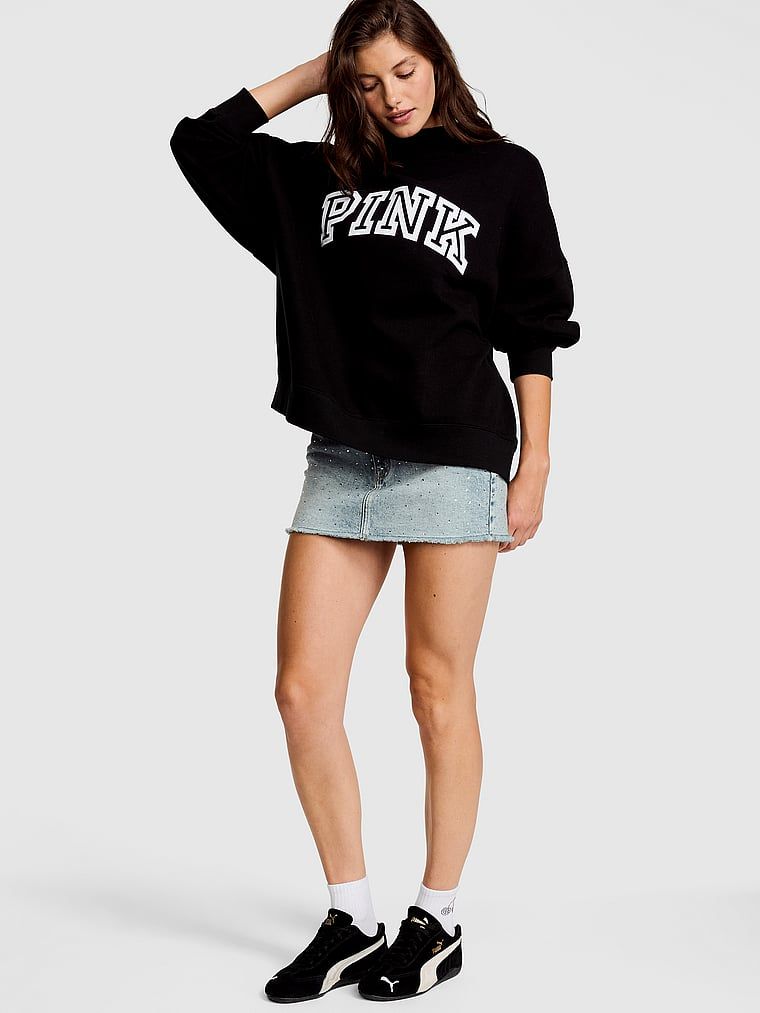 Oversize’owa bluza ze stójką Campus Fleece