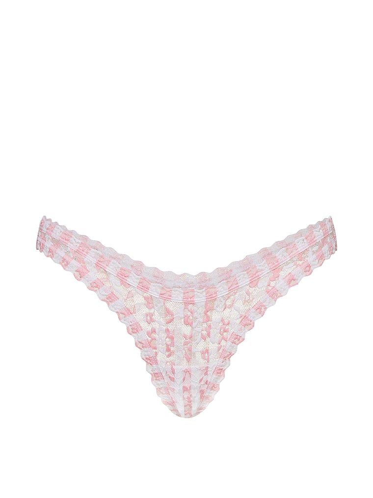 Stringi koronkowe Ultra-Mini Scoop. Produkt jest wzorzysty i pochodzi z kolekcji Lacie. 