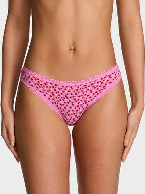 Lace Trim Majtki bawełniane z koronką Lace-Trim Bikini