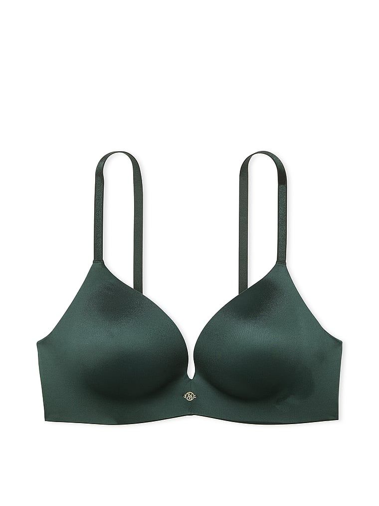 Na zdjęciu na białym tle widoczny jest biustonosz push-up bez fiszbin So Obsessed. Produkt ma kolor zielony i pochodzi z kolekcji Very Sexy.
