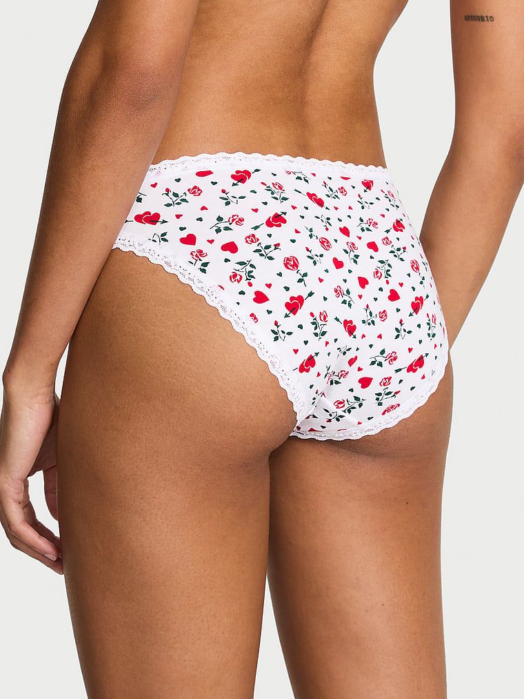 Majtki bawełniane z koronką Lace-Trim Bikini. Produkt jest wzorzysty i pochodzi z kolekcji Lace Trim. 