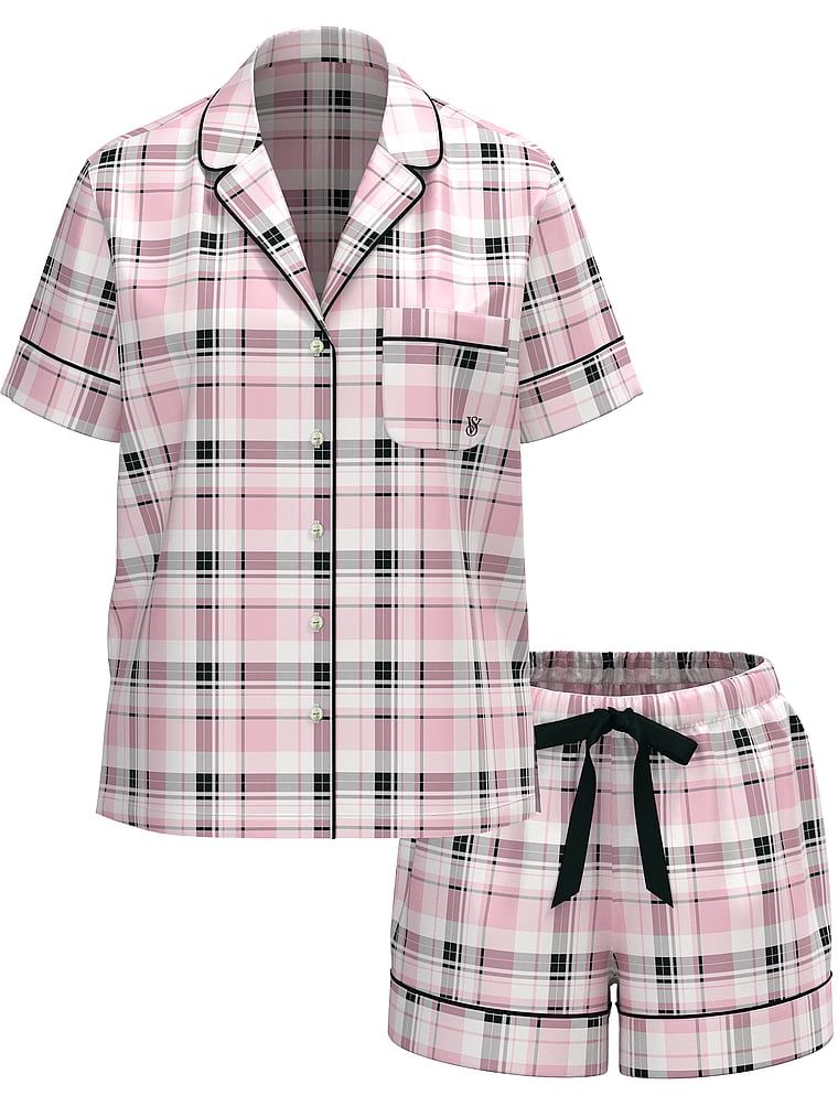 Flanelowa piżama z szortami. Produkt jest wzorzysty i pochodzi z kolekcji Victoria's Secret. 