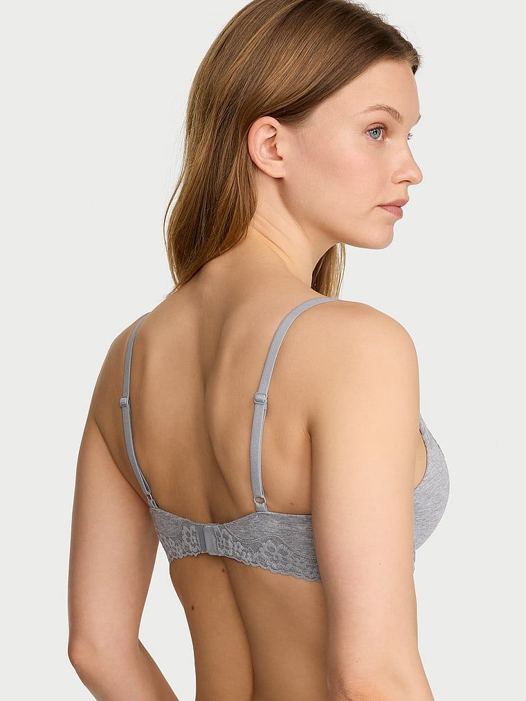 Biustonosz push-up bawełniany Perfect Shape. Produkt ma kolor szary i pochodzi z kolekcji T-shirt. 
