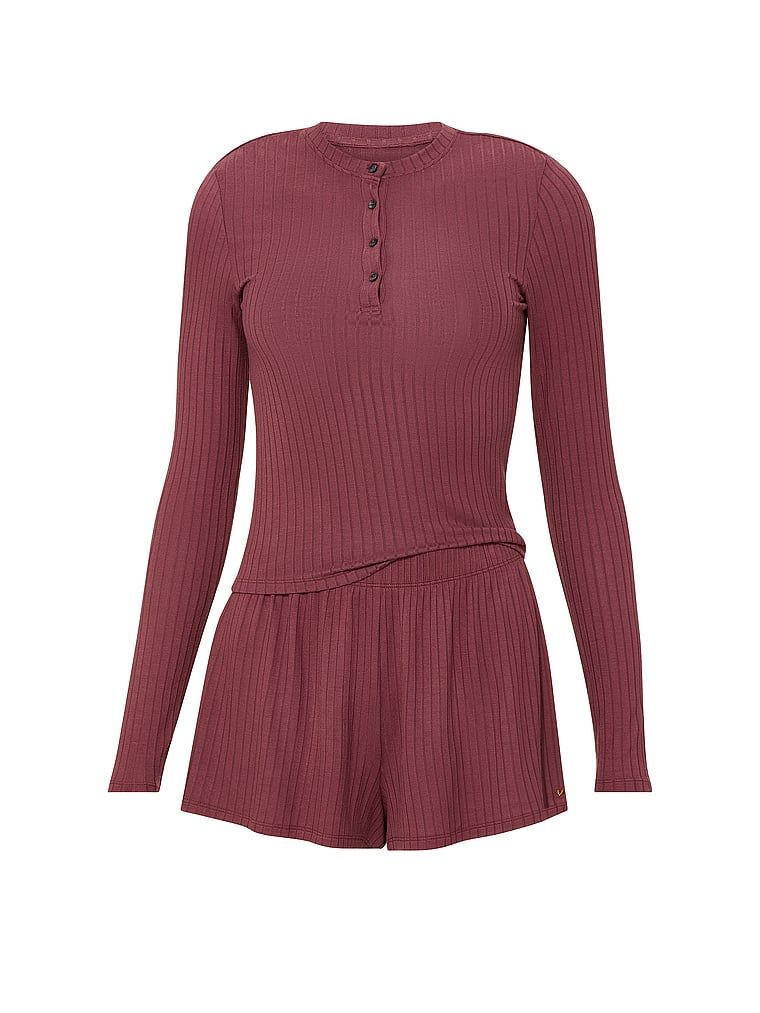 Zestaw z modalu - bluzka i szorty Lounge. Produkt ma kolor różowy i pochodzi z kolekcji Victoria's Secret. 