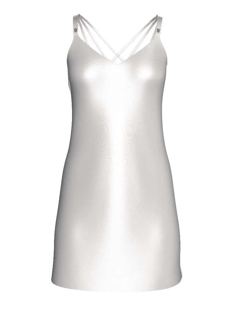 Victoria's Secret Satynowa koszulka nocna z błyszczącymi ramiączkami Shine Strap Satin Slip