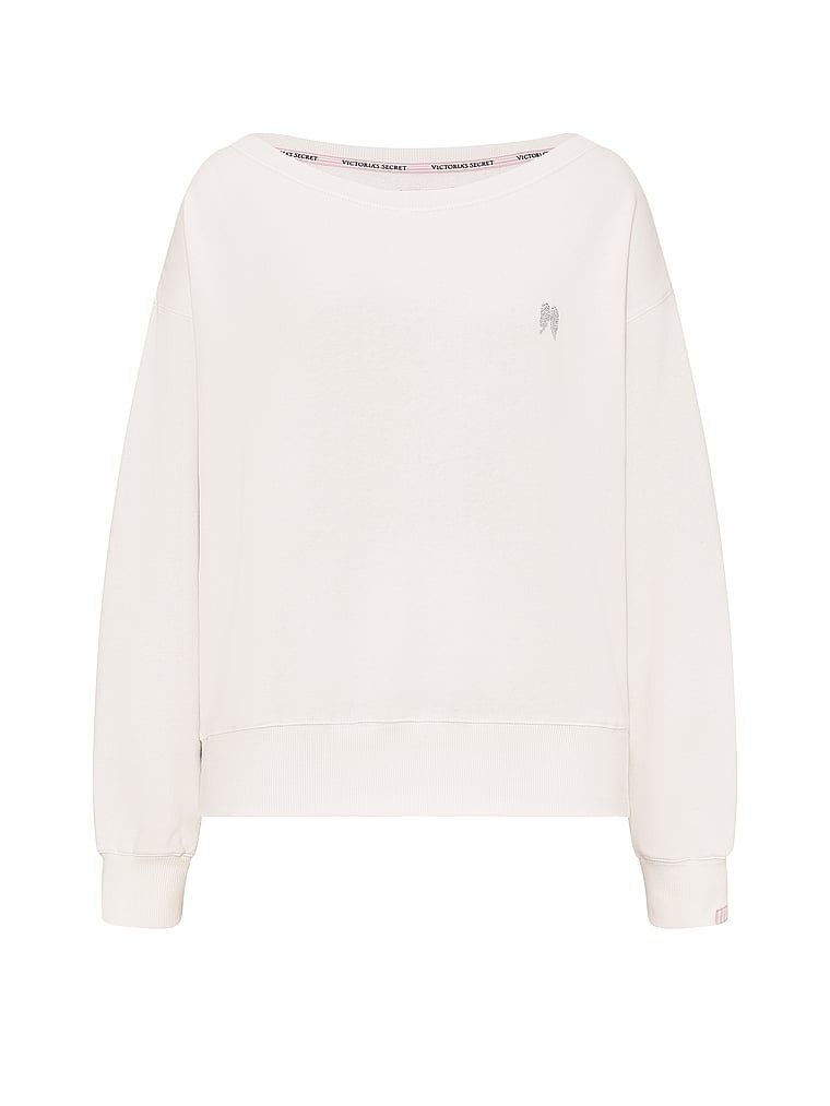 Bluza bawełniana z dekoltem łódka Terry Boatneck. Produkt ma kolor biały i pochodzi z kolekcji Angel Essentials. 