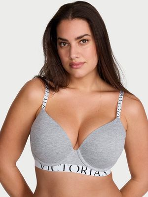 T-shirt Biustonosz push-up bawełniany Perfect Shape Exploded Logo