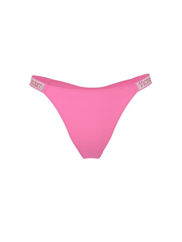 Majtki brazyliany z błyszczącymi paskami Shine Strap Brazilian. Produkt ma kolor różowy i pochodzi z kolekcji Very Sexy. 