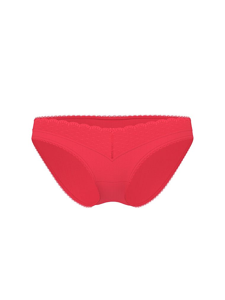 Majtki Lace Pointelle Bikini. Produkt ma kolor różowy i pochodzi z kolekcji Victoria's Secret. 