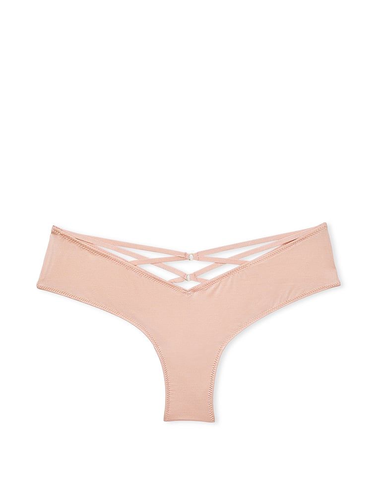 Majtki z paseczkami z tyłu i wysoko wyciętymi nogawkami Strappy-Back Cheeky. Produkt ma kolor beżowy i pochodzi z kolekcji Very Sexy. 