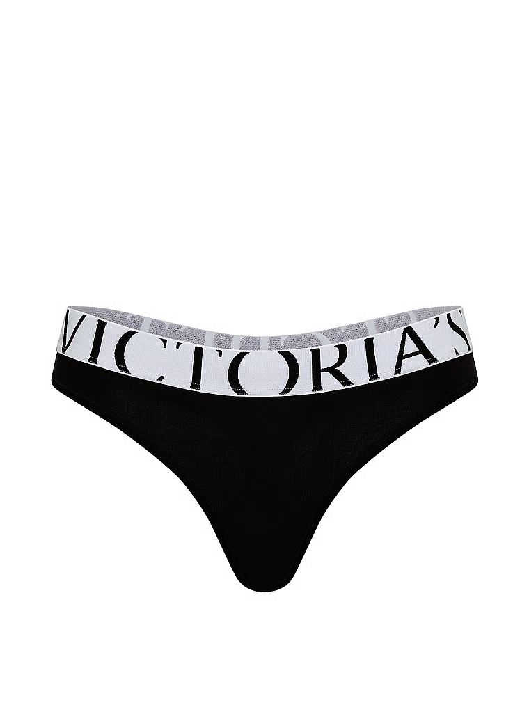 Stringi z logo Cool. Produkt ma kolor czarny i pochodzi z kolekcji Cotton. 