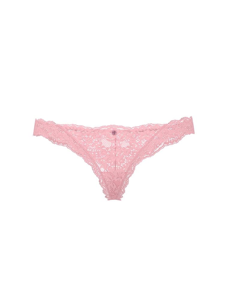 Stringi koronkowe Lace. Produkt ma kolor różowy i pochodzi z kolekcji Dream Angels. 
