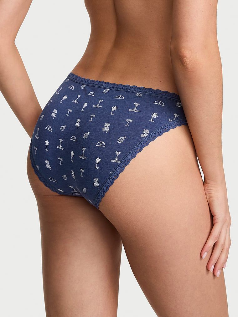 Majtki bawełniane z koronką Lace-Trim Bikini. Produkt jest wzorzysty i pochodzi z kolekcji Lace Trim. 
