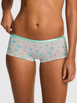 PINK Majtki boyshort z siateczki