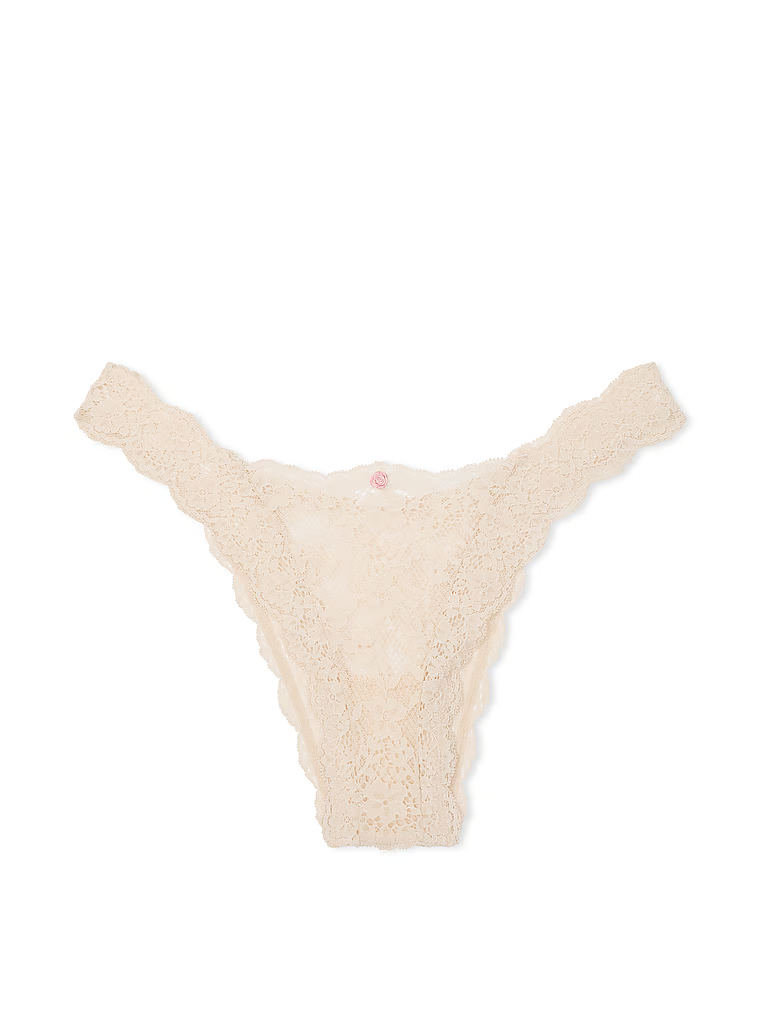 Majtki brazyliany koronkowe Brazilian. Produkt ma kolor beżowy i pochodzi z kolekcji Dream Angels. 