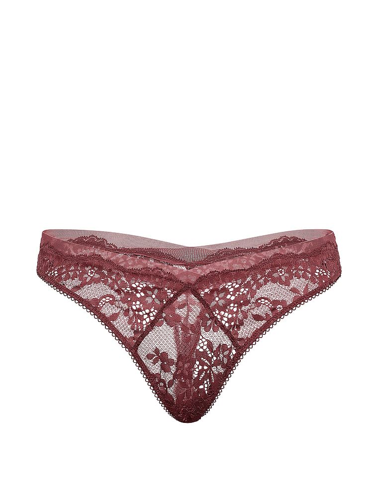 Stringi koronkowe Lace and Mesh. Produkt ma kolor różowy i pochodzi z kolekcji Dream Angels. 