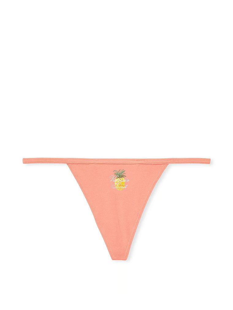 Stringi bawełniane Stretch Cotton. Produkt ma kolor pomarańczowy i pochodzi z kolekcji Victoria's Secret. 