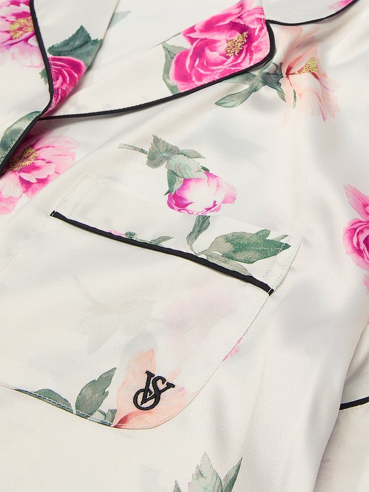 Victoria's Secret Piżama satynowa błyszcząca z szortami Glazed Satin